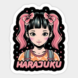 Pink Haired Harajuku Anime Girl Sticker